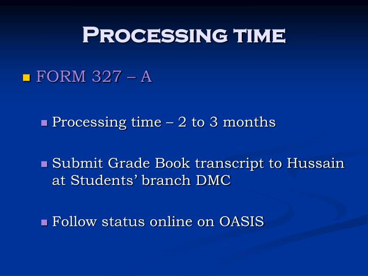 processing times