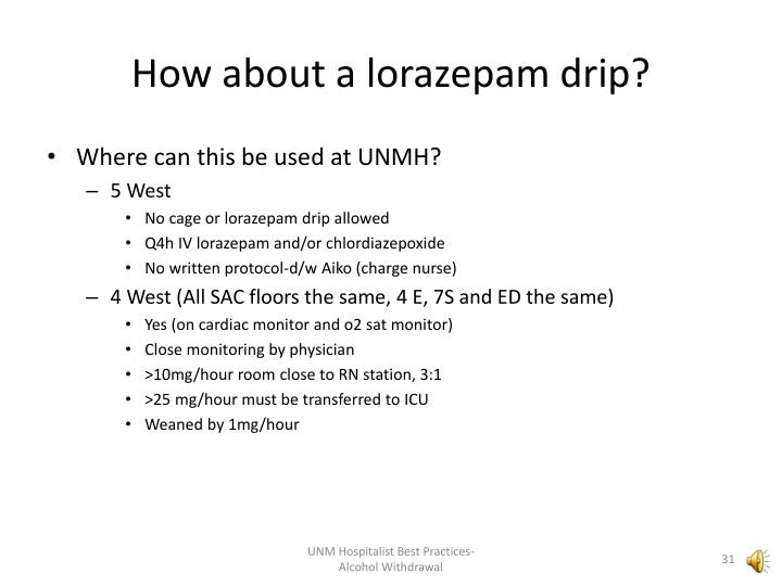ALCOHOL WITHDRAWAL LORAZEPAM INFUSION