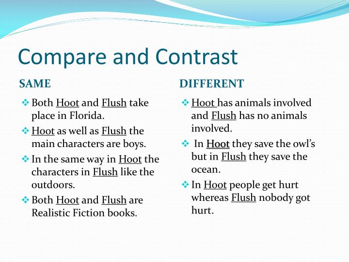 Compare and contrast essay powerpoint
