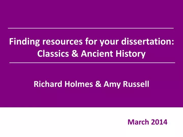 Dissertation Questions History