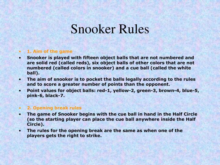 Snooker Rules N 