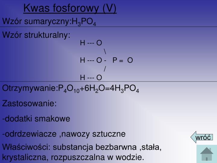 Kwas Fosforowy 5 Wzór Strukturalny PPT - Chemia-Kwasy PowerPoint Presentation - ID:4922200