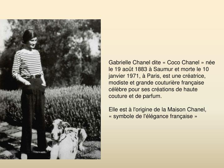 Le Prénom De La Créatrice Coco Chanel