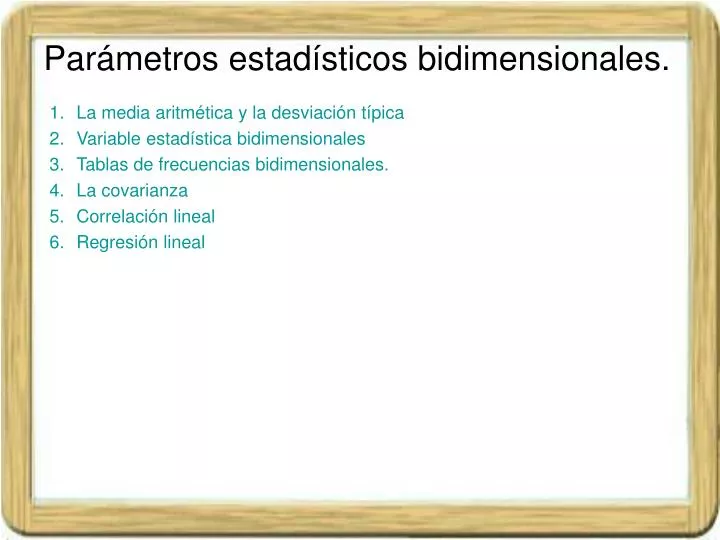 Ppt Par Metros Estad Sticos Bidimensionales Powerpoint Presentation