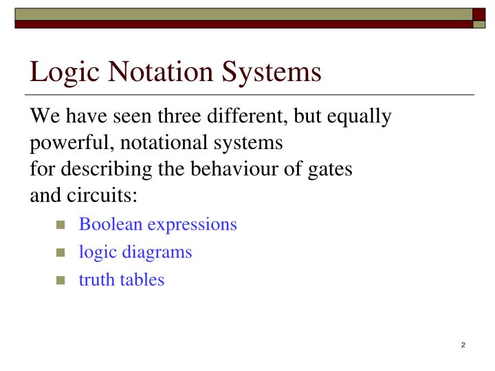PPT - Functional Notation PowerPoint Presentation - ID:5018343 logic diagrams and truth tables are equally powerful 