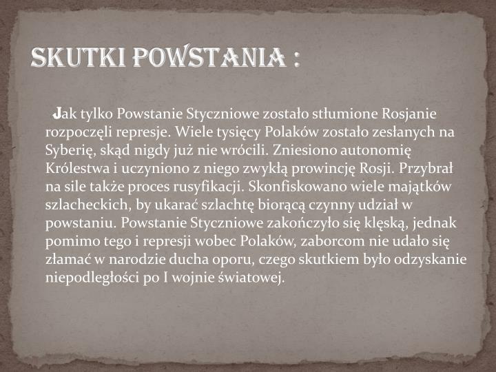 Powstanie Styczniowe Przyczyny Przebieg Skutki PPT - POWSTANIE STYCZNIOWE PowerPoint Presentation - ID:5031635