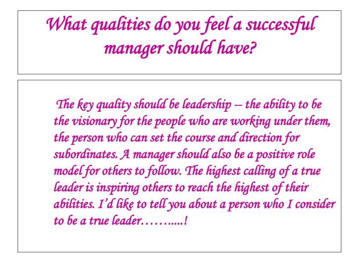 manager qualities should interview successful feel