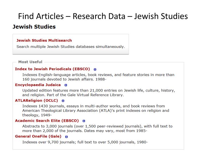 Finding research articles