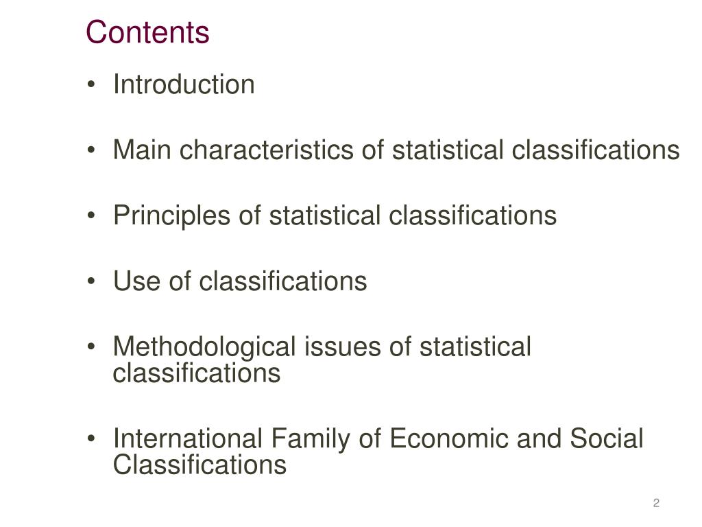 Ppt Statistical Classifications Systems Part I Powerpoint