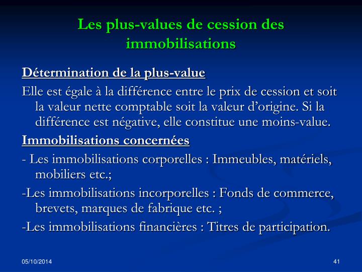 Plus value de cession des stock options