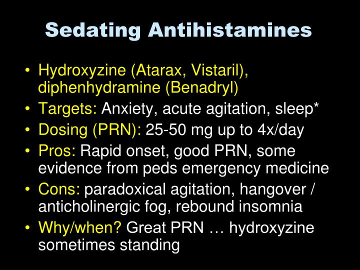 do antihistamines treat anxiety