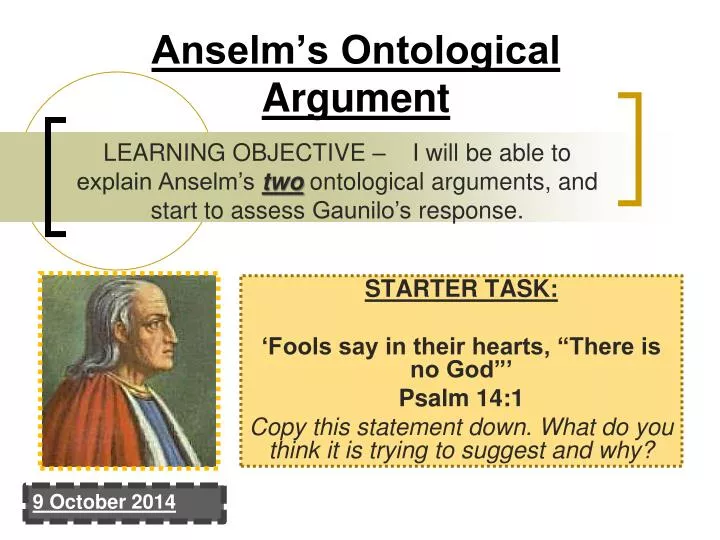 explain anselms ontological argument explain anselms ontological argument