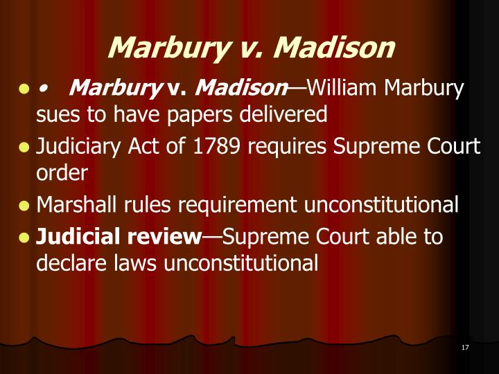 Marbury vs madison essay