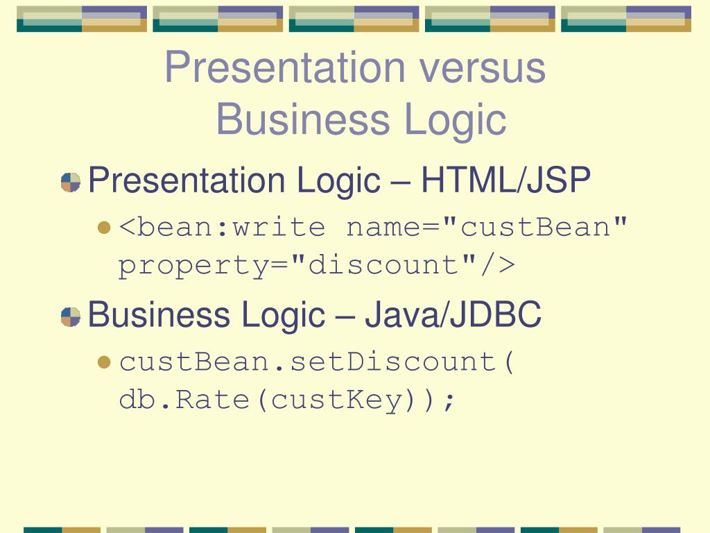 presentation logic vs business logic