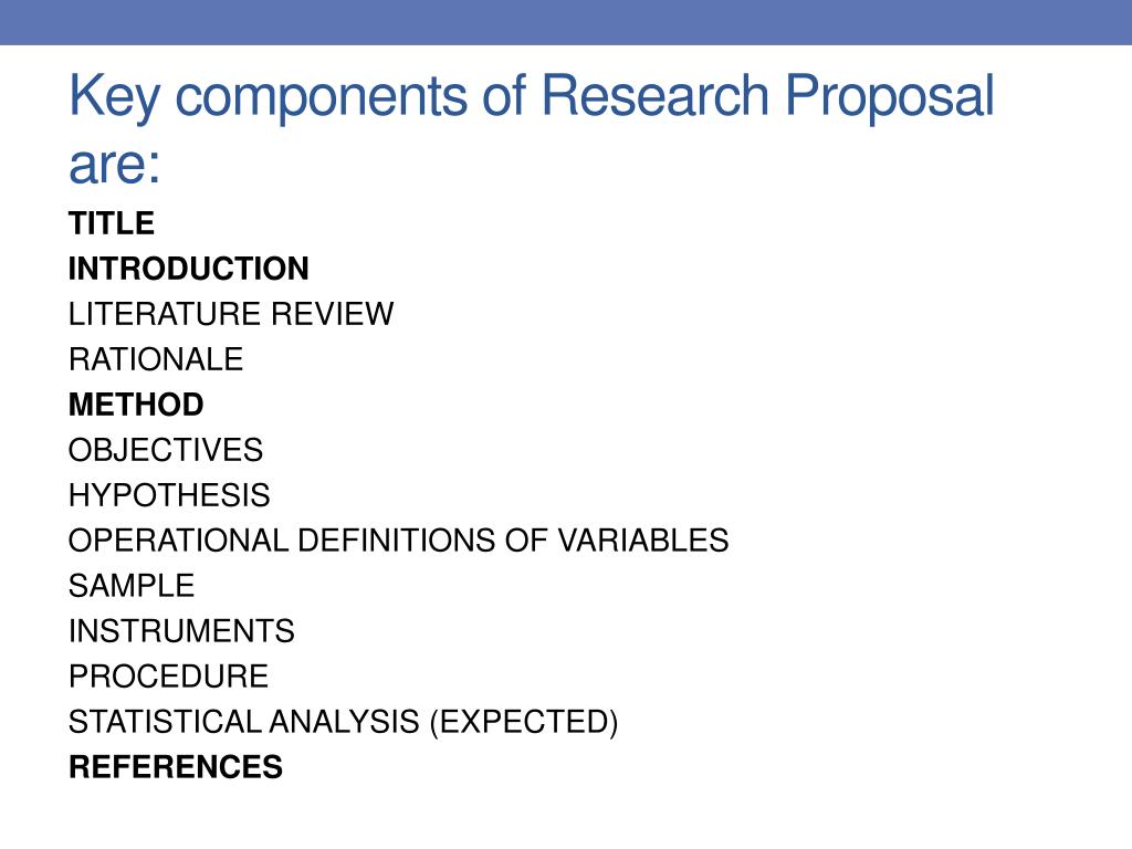 what is a research proposal explain its different components