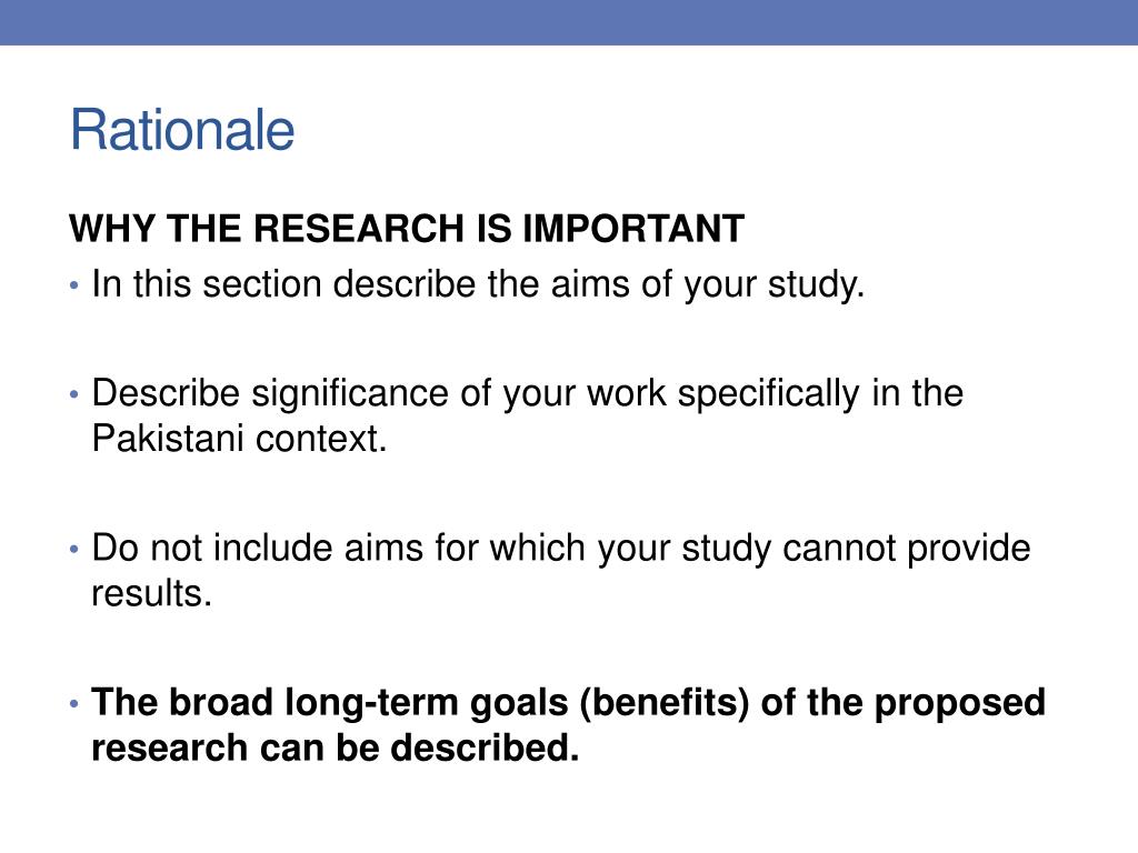 research proposal rationale