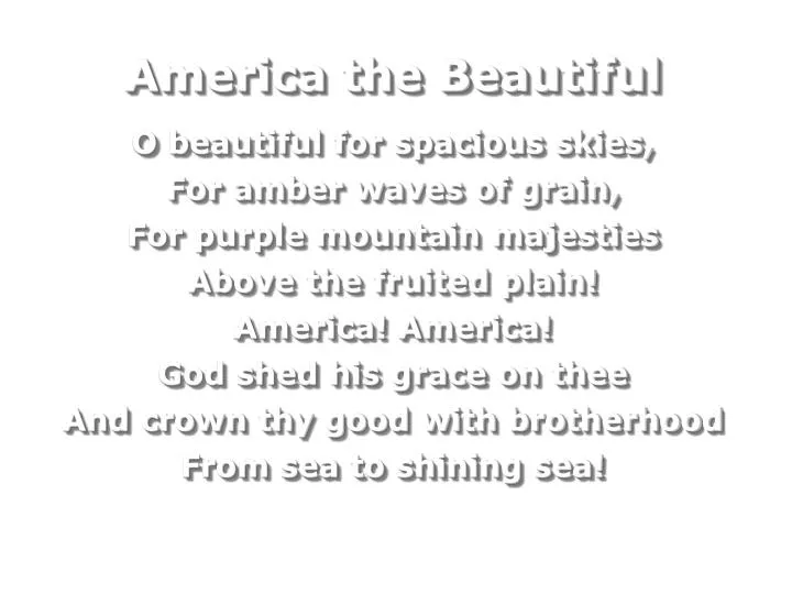 PPT - America the Beautiful PowerPoint Presentation, free download - ID ...