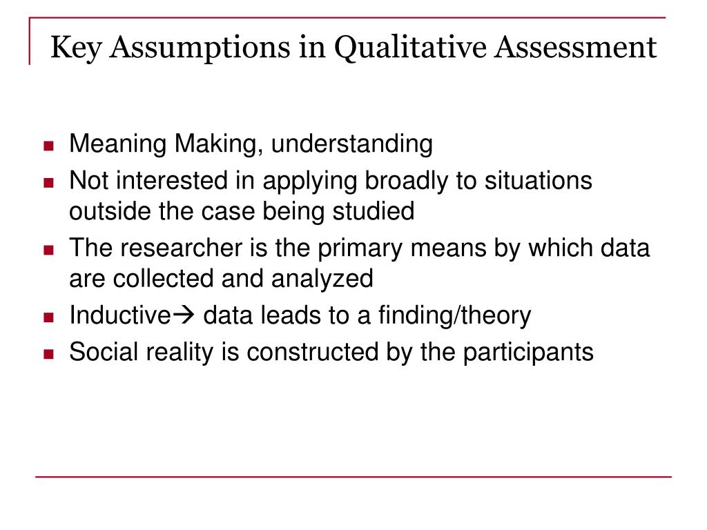 how to write assumptions in qualitative research