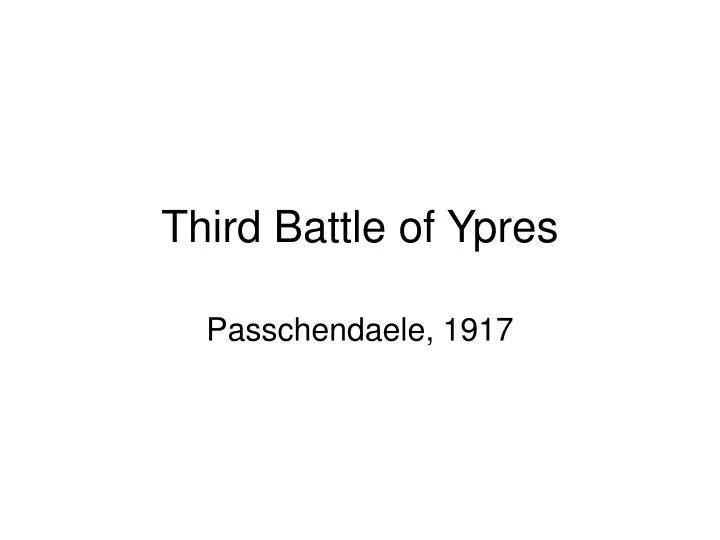 third battle of ypres n.