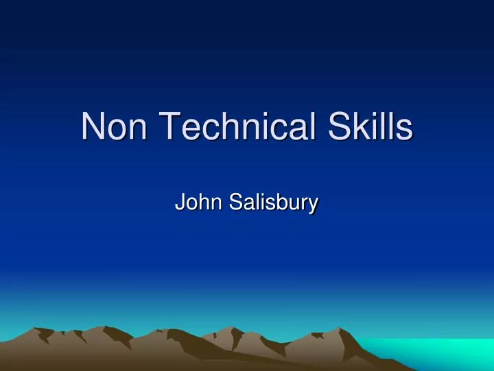 presentation on non technical topics