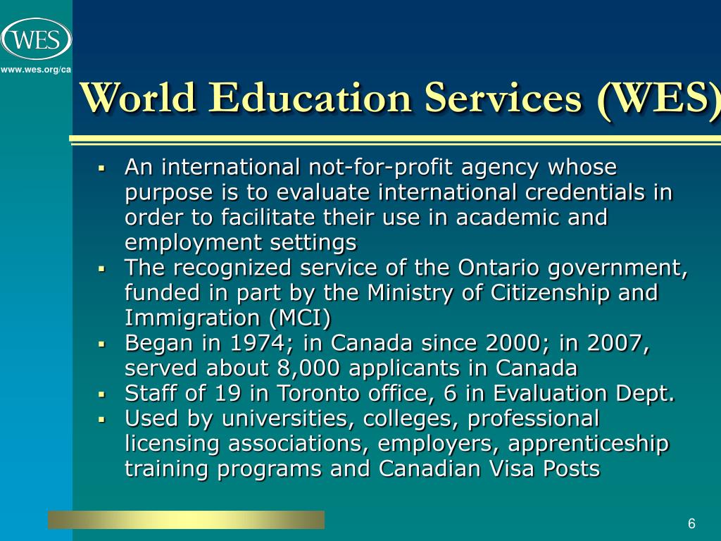 Ppt World Education Services Powerpoint Presentation Free Download Id 3609487