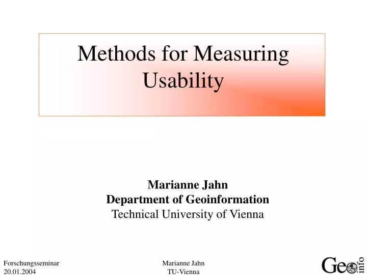 PPT Methods for Measuring Usability PowerPoint Presentation, free