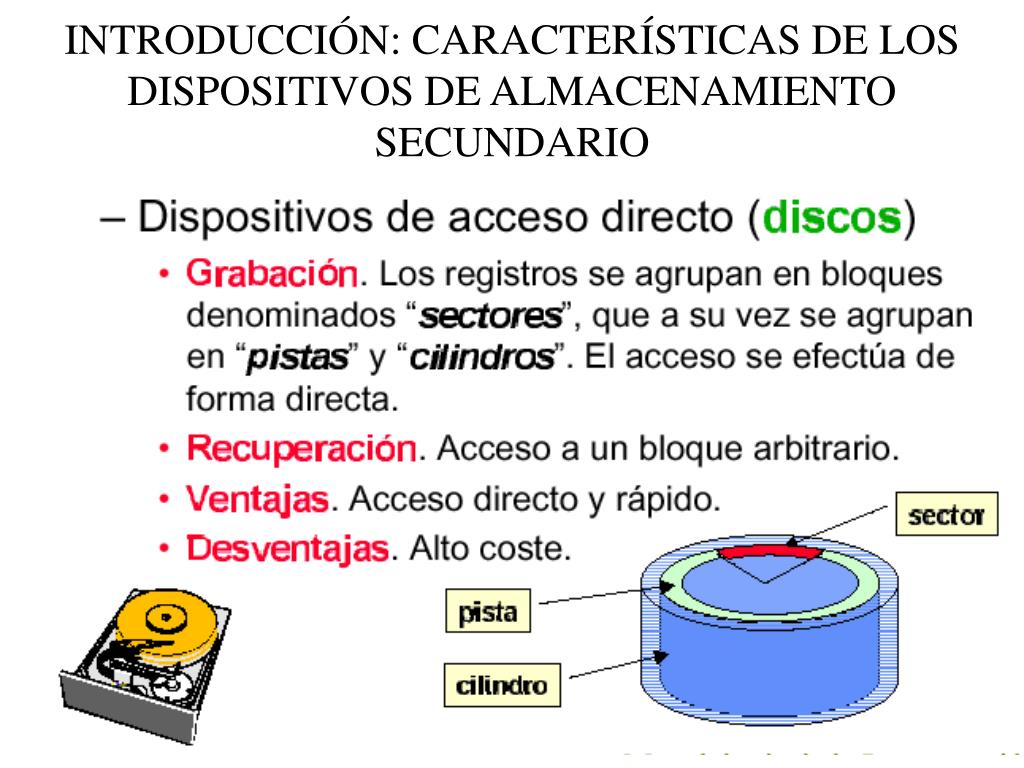 PPT - INTRODUCCIÓN: CARACTERÍSTICAS DE LOS DISPOSITIVOS DE ALMACENAMIENTO  SECUNDARIO PowerPoint Presentation - ID:3610084
