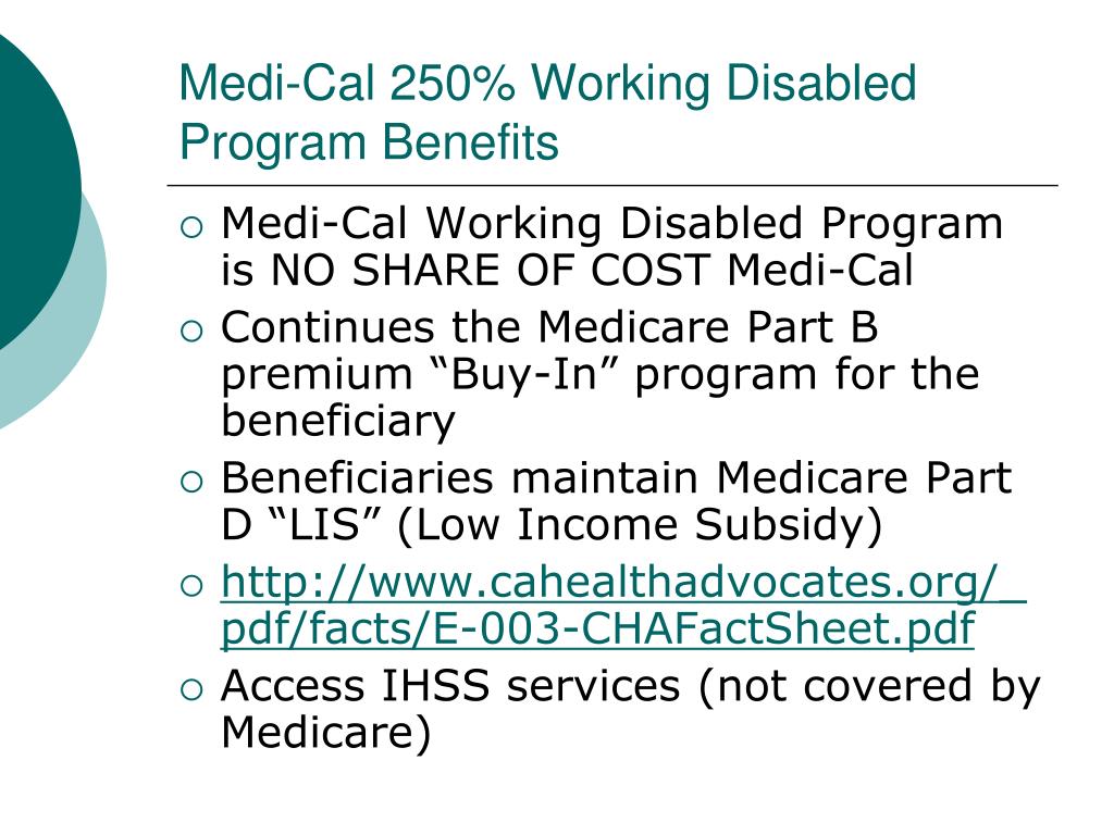 PPT SSA and MediCal Work Incentives Earning and Eliminating Share of Cost PowerPoint