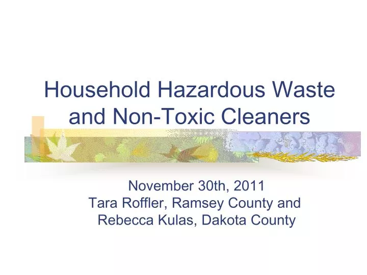 household hazardous waste and non toxic cleaners n.
