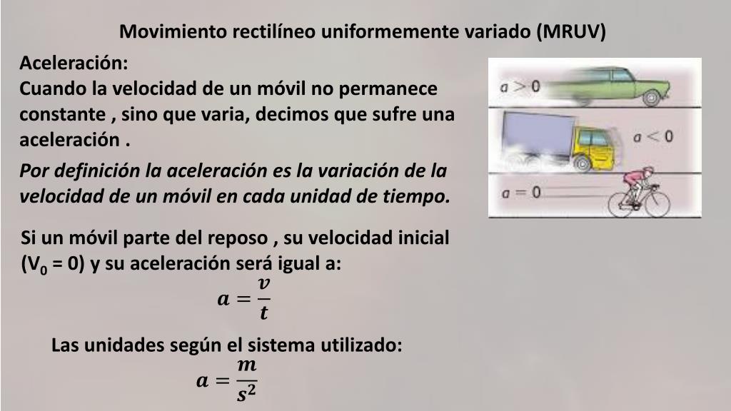 PPT - Movimiento rectilíneo uniformemente variado (MRUV) PowerPoint  Presentation - ID:3615681