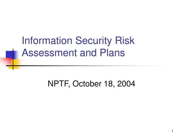 information security risk assessment and plans n.