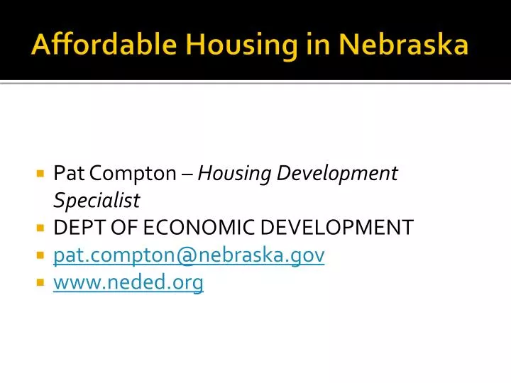 affordable housing in nebraska n.