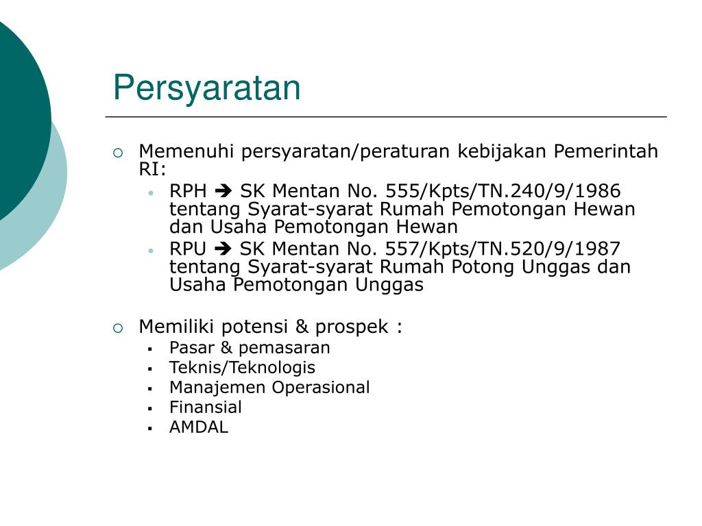 Syarat Rrp PPT - Panduan Rehabilitasi/Pembangunan RPH & RPU PowerPoint ...