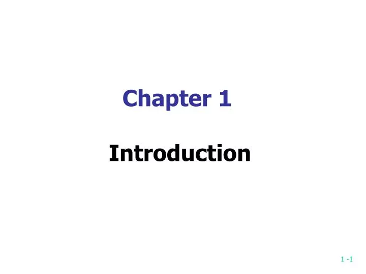 PPT - Chapter 1 PowerPoint Presentation, free download - ID:3619175