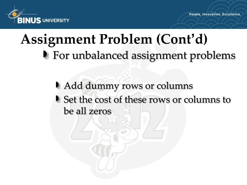 assignment optimization problem