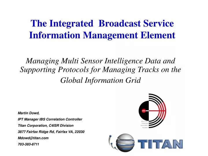 Ppt The Integrated Broadcast Service Information