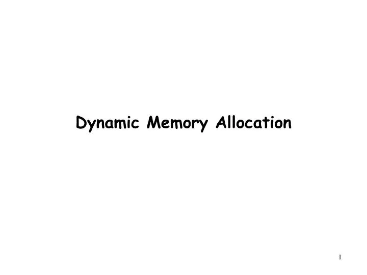 dynamic memory allocation n.