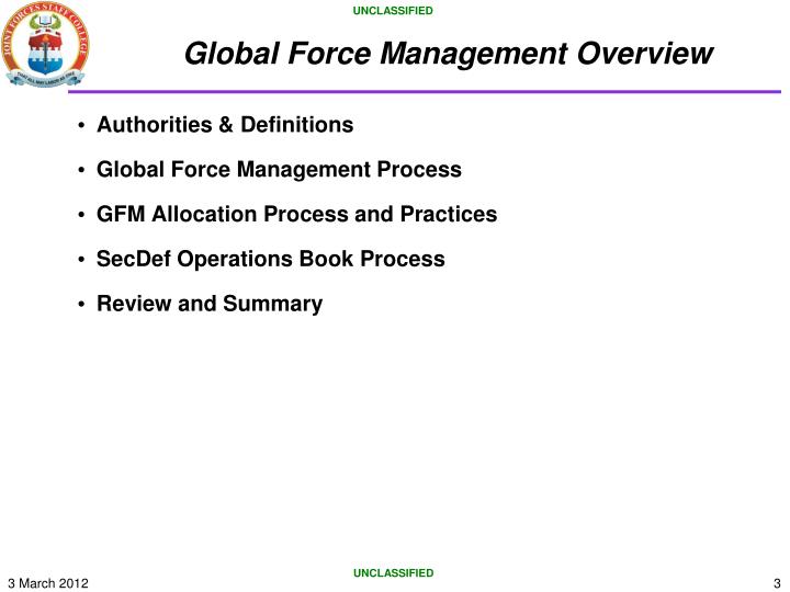 PPT - Introduction to Global Force Management (U) PowerPoint ...