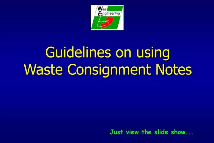 Waste Consignment Note Template