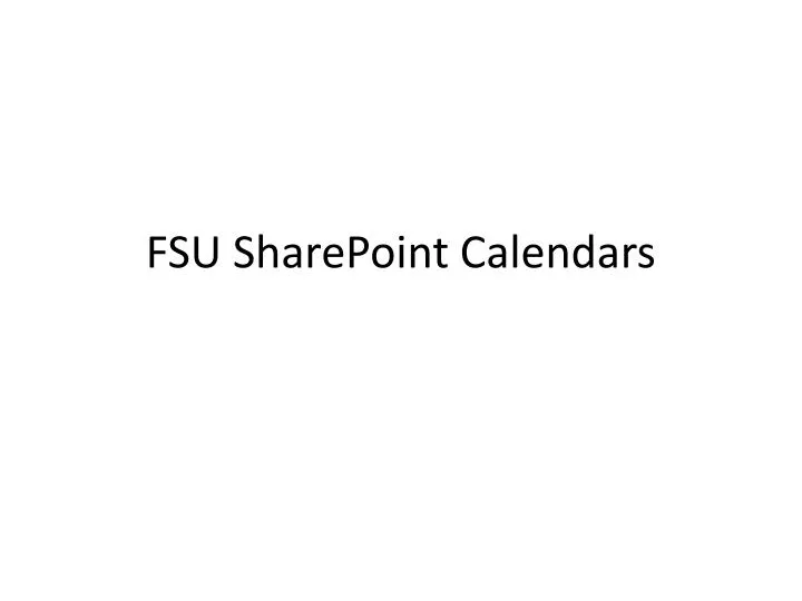 fsu sharepoint calendars n.