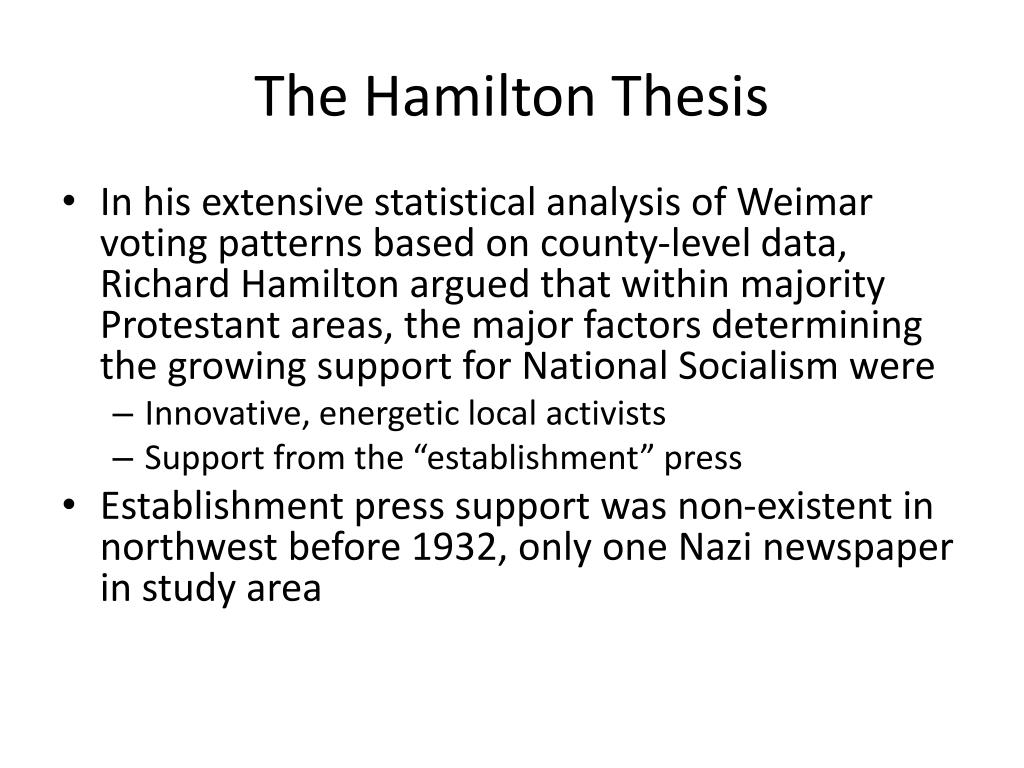 what is hamilton's thesis