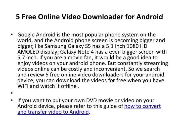 5 free online video downloader for android n.