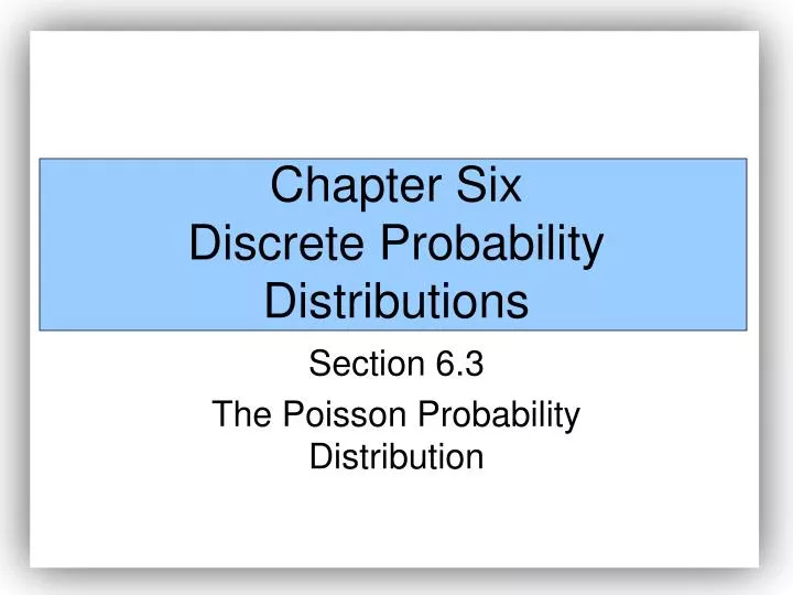 chapter six discrete probability distributions n.