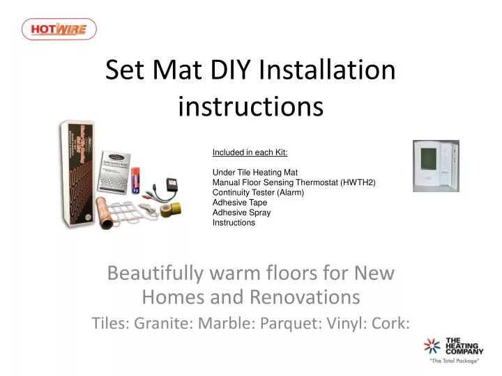 Ppt Set Mat Diy Installation Instructions Powerpoint