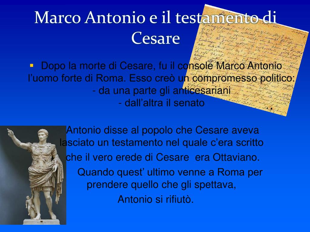 Il Discorso Di Antonio Ai Funerali Di Cesare Testo PPT - Marco Antonio e il testamento di Cesare PowerPoint Presentation