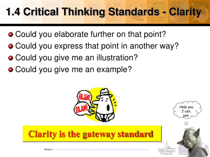clarity is a standard of critical thinking