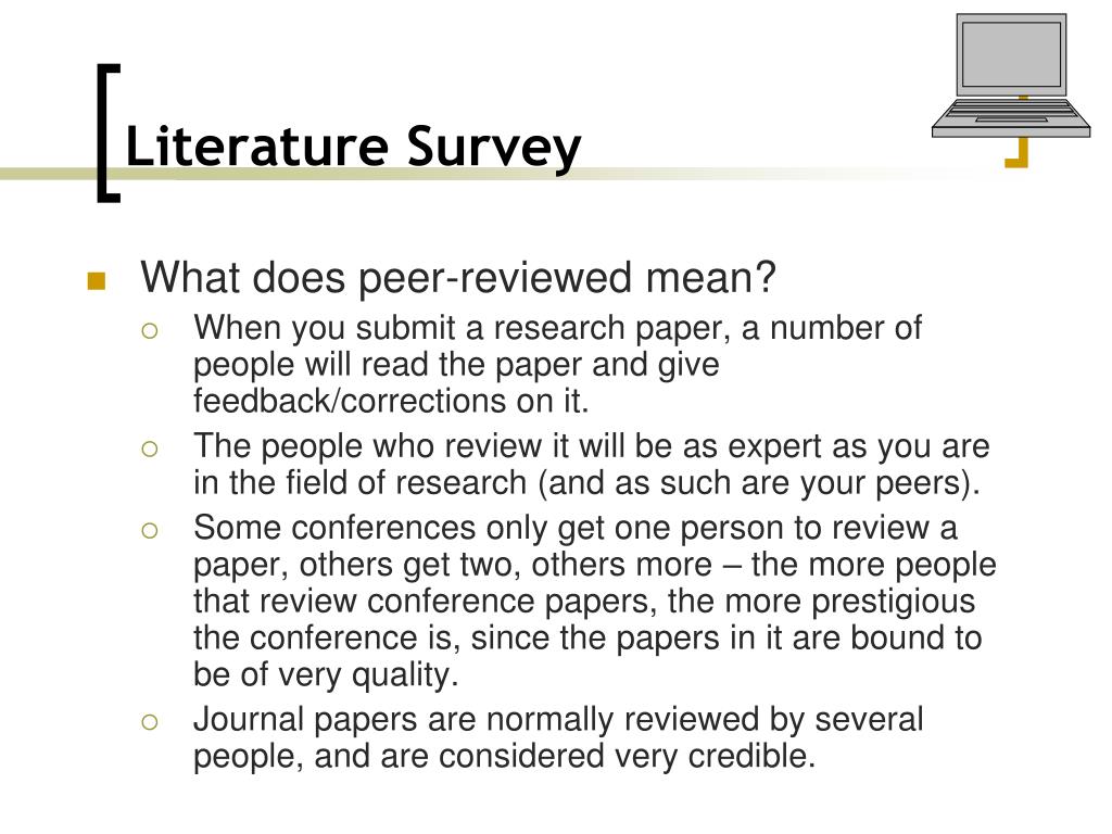literature survey in a project report