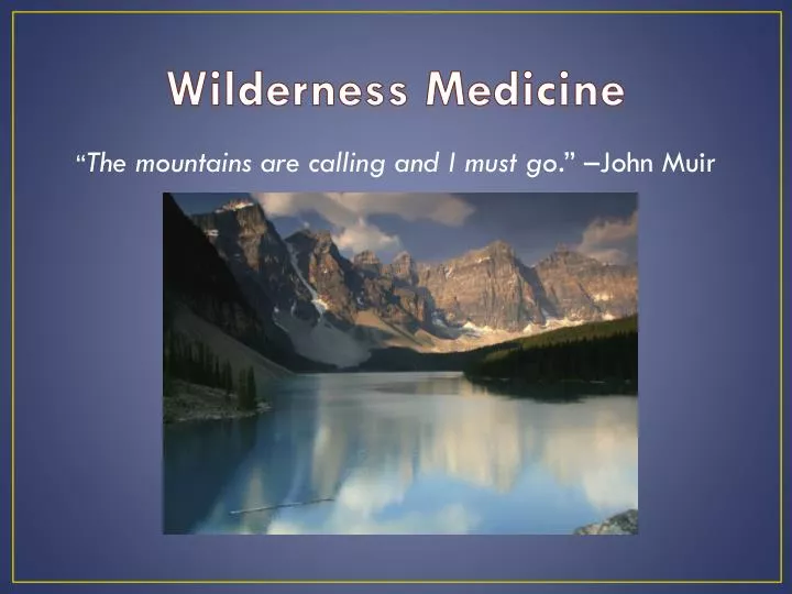 wilderness medicine n.
