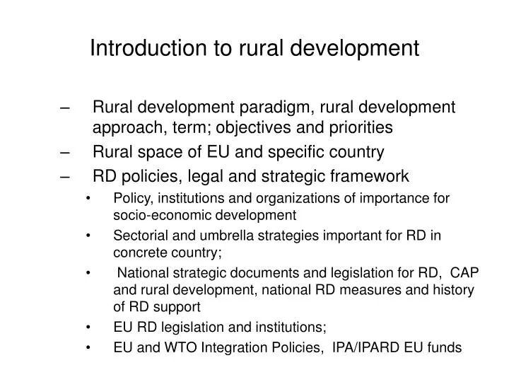 essay on rural development