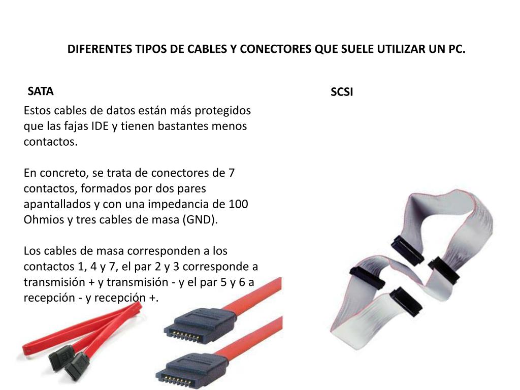 PPT - DIFERENTES TIPOS DE CABLES Y CONECTORES QUE SUELE UTILIZAR UN PC.  PowerPoint Presentation - ID:3640979